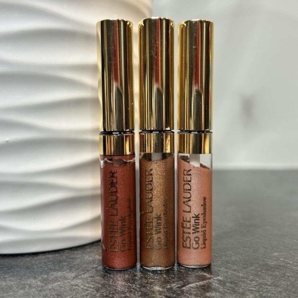 NEW Estee Lauder Go Wink Liquid Eyeshadow Pink Wink, Brown Eye, Rockin Rose